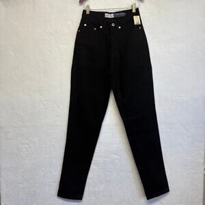 VTG 90s Express High Contour Waist Tapered Leg Black Denim Jeans Size 3/4 26x32